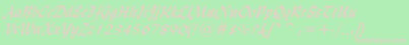 LydianCursiveBt Font – Pink Fonts on Green Background