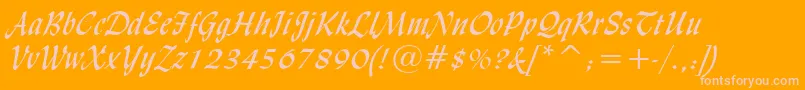 LydianCursiveBt Font – Pink Fonts on Orange Background