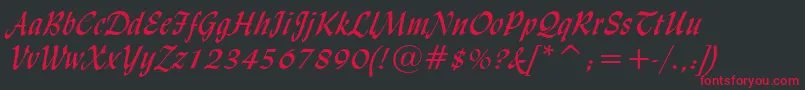 LydianCursiveBt Font – Red Fonts on Black Background