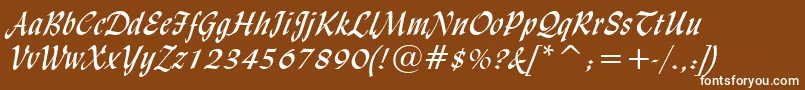 LydianCursiveBt Font – White Fonts on Brown Background