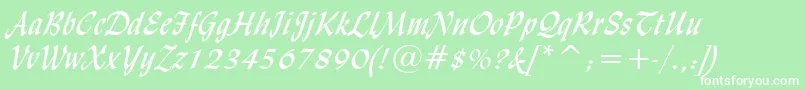 LydianCursiveBt Font – White Fonts on Green Background