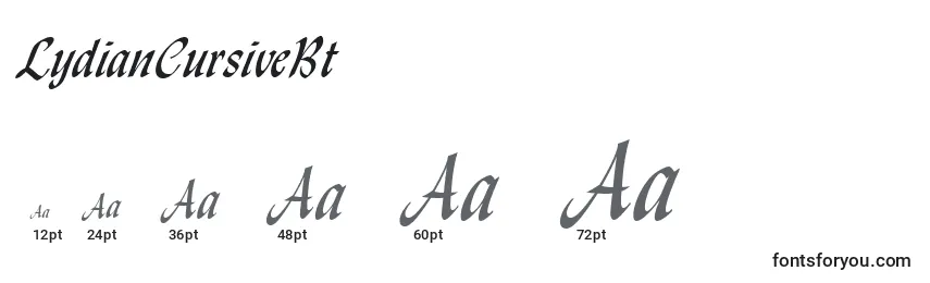 LydianCursiveBt Font Sizes