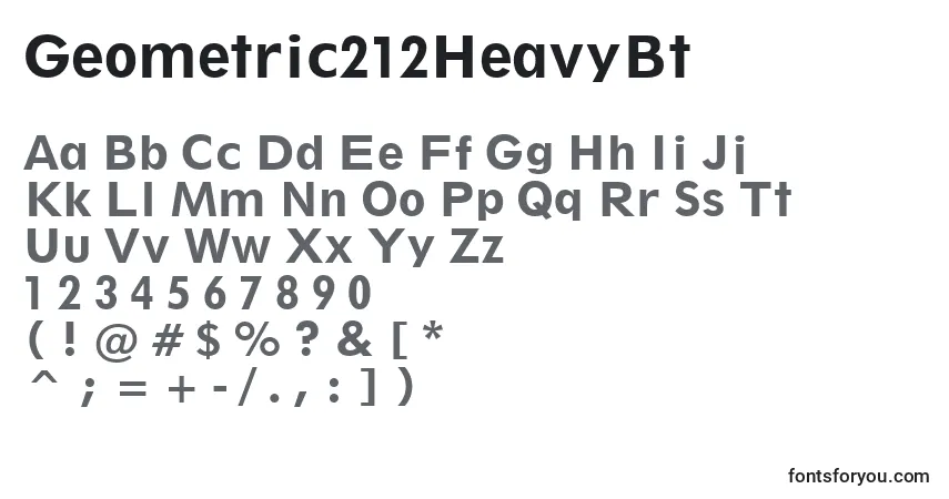 Шрифт Geometric212HeavyBt – алфавит, цифры, специальные символы