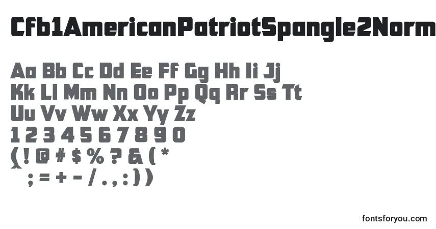 A fonte Cfb1AmericanPatriotSpangle2Normal (88037) – alfabeto, números, caracteres especiais