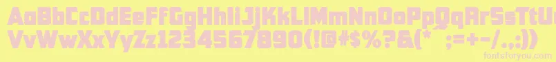 Cfb1AmericanPatriotSpangle2Normal-fontti – vaaleanpunaiset fontit keltaisella taustalla