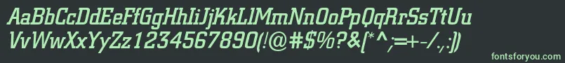 Шрифт ColiseumcBolditalic – зелёные шрифты на чёрном фоне