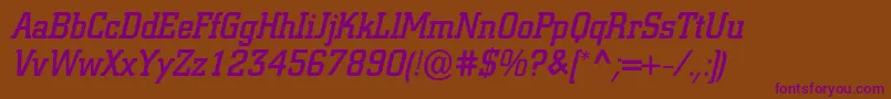 ColiseumcBolditalic Font – Purple Fonts on Brown Background