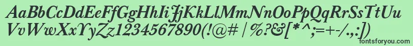 BaskervilleClassicoBolditalic Font – Black Fonts on Green Background