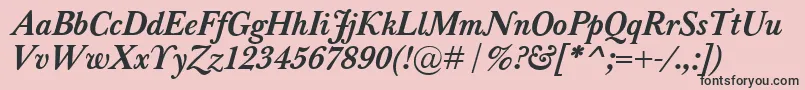 BaskervilleClassicoBolditalic Font – Black Fonts on Pink Background