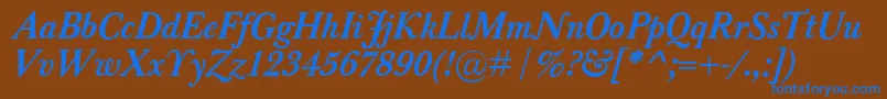 Шрифт BaskervilleClassicoBolditalic – синие шрифты на коричневом фоне