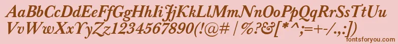 BaskervilleClassicoBolditalic Font – Brown Fonts on Pink Background