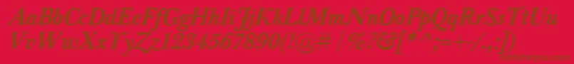 BaskervilleClassicoBolditalic Font – Brown Fonts on Red Background