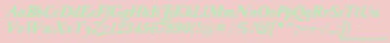 BaskervilleClassicoBolditalic Font – Green Fonts on Pink Background