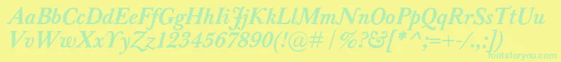 Lisätietoja BaskervilleClassicoBolditalic-fontista BaskervilleClassicoBolditalic-fontti – vihreät fontit keltaisella taustalla