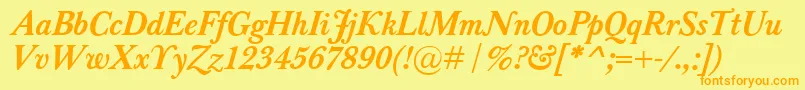 fuente BaskervilleClassicoBolditalic – Fuentes Naranjas Sobre Fondo Amarillo