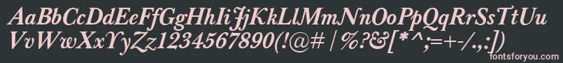 BaskervilleClassicoBolditalic Font – Pink Fonts on Black Background