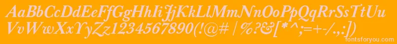 BaskervilleClassicoBolditalic Font – Pink Fonts on Orange Background