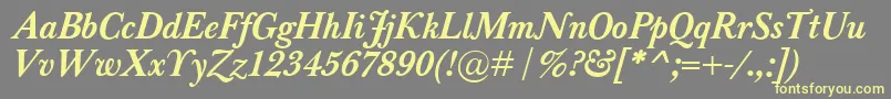 BaskervilleClassicoBolditalic Font – Yellow Fonts on Gray Background