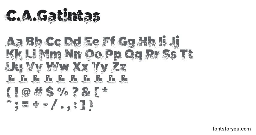 Schriftart C.A.Gatintas – Alphabet, Zahlen, spezielle Symbole