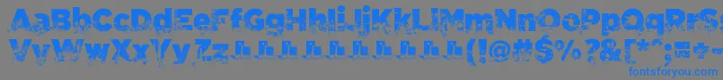 C.A.Gatintas-Schriftart – Blaue Schriften auf grauem Hintergrund