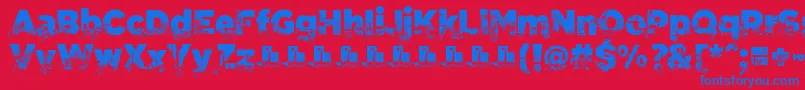 C.A.Gatintas Font – Blue Fonts on Red Background