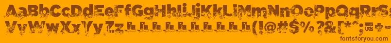 C.A.Gatintas-Schriftart – Braune Schriften auf orangefarbenem Hintergrund