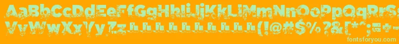 C.A.Gatintas Font – Green Fonts on Orange Background