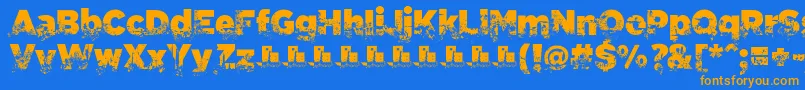 C.A.Gatintas Font – Orange Fonts on Blue Background