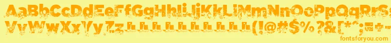 C.A.Gatintas-Schriftart – Orangefarbene Schriften auf gelbem Hintergrund