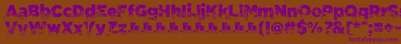 C.A.Gatintas-Schriftart – Violette Schriften auf braunem Hintergrund