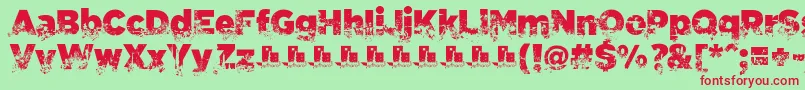 C.A.Gatintas Font – Red Fonts on Green Background