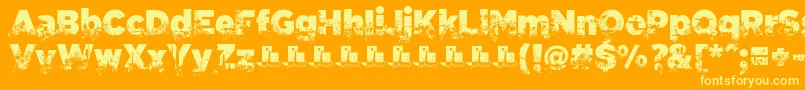Czcionka C.A.Gatintas – żółte czcionki na pomarańczowym tle
