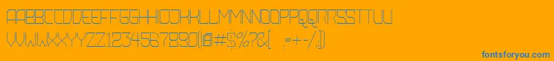 AmbossXtraLite-Schriftart – Blaue Schriften auf orangefarbenem Hintergrund