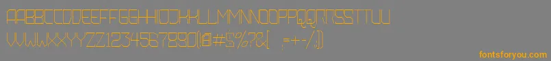 フォントAmbossXtraLite – オレンジの文字は灰色の背景にあります。