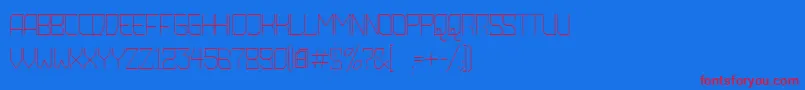 AmbossXtraLite-Schriftart – Rote Schriften auf blauem Hintergrund