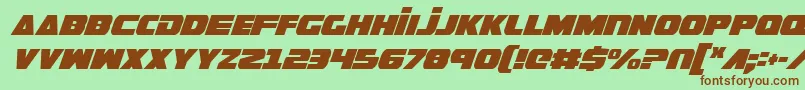 GuardianCondensedItalic Font – Brown Fonts on Green Background