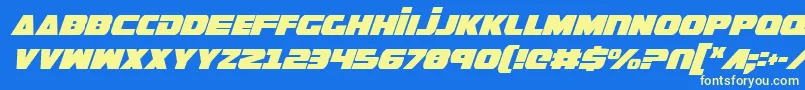 GuardianCondensedItalic Font – Yellow Fonts on Blue Background