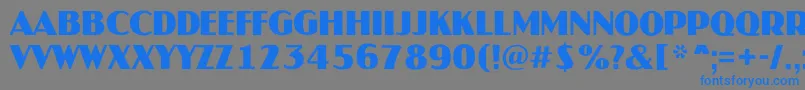 フォントAJaspertitulrgBold – 灰色の背景に青い文字