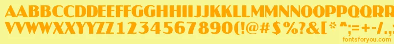 フォントAJaspertitulrgBold – オレンジの文字が黄色の背景にあります。