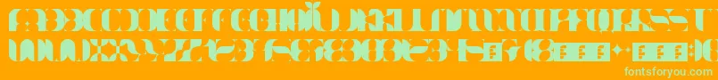 Nameator Font – Green Fonts on Orange Background