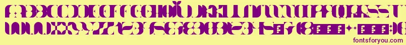 Nameator Font – Purple Fonts on Yellow Background