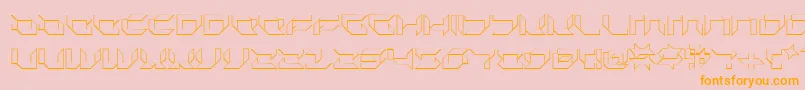 フォントPlurs – オレンジの文字がピンクの背景にあります。