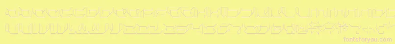 Plurs-Schriftart – Rosa Schriften auf gelbem Hintergrund