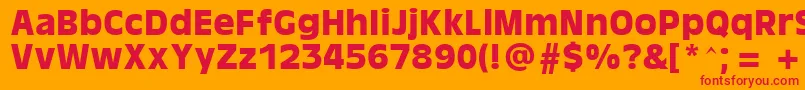 フォントAntiqueOaklandBold – オレンジの背景に赤い文字