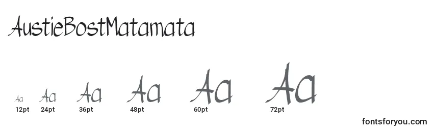 AustieBostMatamata Font Sizes