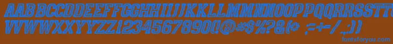 SpeedhunterLine Font – Blue Fonts on Brown Background