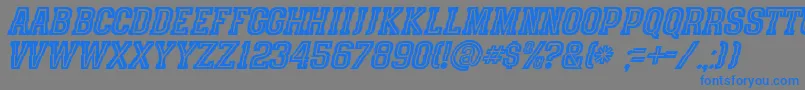 SpeedhunterLine Font – Blue Fonts on Gray Background