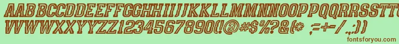 SpeedhunterLine Font – Brown Fonts on Green Background