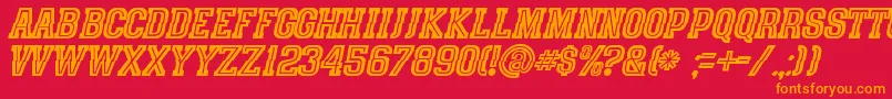 SpeedhunterLine Font – Orange Fonts on Red Background