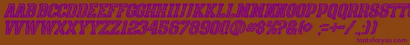 SpeedhunterLine Font – Purple Fonts on Brown Background